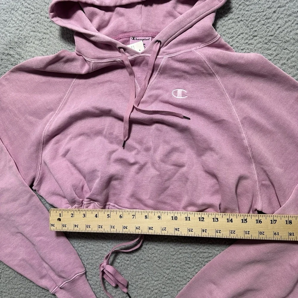 NWT Champion Hoodie Women Medium Mauve Pink  Pullover Cropped‎ Hooded Y2K 90's - Picture 5 of 11